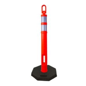 Poste Delimitador Base Negra Con Ranura