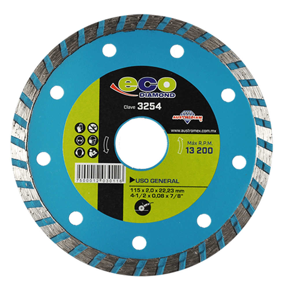 Disco de diamante segmentado Austromex 3252 para concreto en venta en DIT Chiapas