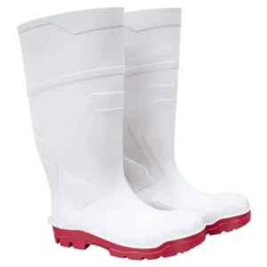 Bota sanitaria de PVC color blanco, para industria alimentaria y cocinas, con suela antiderrapante. A la venta en Tuxtla, San Cristóbal y Tapachula.