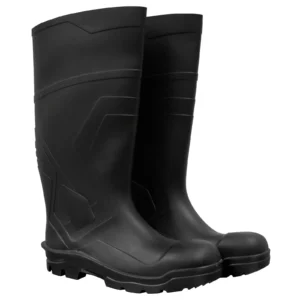 Bota de hule industrial color negro, de caña alta y para uso rudo, 100% impermeable. A la venta en Tuxtla, San Cristóbal y Tapachula.
