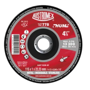 Disco de corte fino de 4 1/2 pulgadas para metal y acero inoxidable, modelo 778. A la venta en Tuxtla, San Cristóbal y Tapachula.