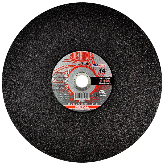 Disco de corte para metal de uso general, modelo 744, de 4 1/2 pulgadas, ideal por su relación precio-calidad. A la venta en Tuxtla, San Cristóbal y Tapachula.