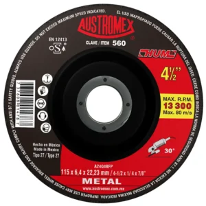 Disco de desbaste de 4 1/2 pulgadas para concreto y piedra, modelo 560, con carburo de silicio. A la venta en Tuxtla, San Cristóbal y Tapachula.