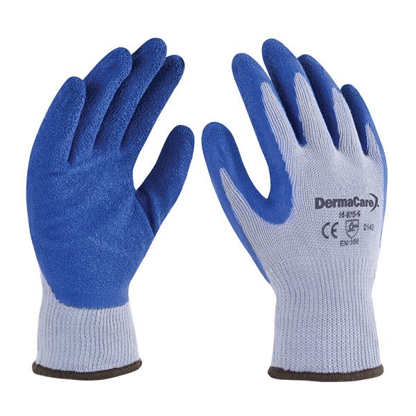 Guante de trabajo versátil MULTIFLEX con palma de látex azul rugoso para un agarre superior. A la venta en Tuxtla, San Cristóbal y Tapachula.