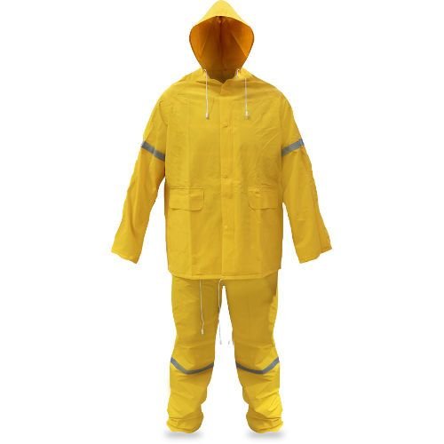 Juego de impermeable de dos piezas (chamarra y pantalón) de PVC, modelo 1002, en color amarillo. A la venta en Tuxtla, San Cristóbal y Tapachula.