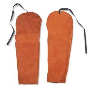 Par de mangas protectoras de carnaza de res para soldador, de alta resistencia al calor. A la venta en Tuxtla, San Cristóbal y Tapachula.
