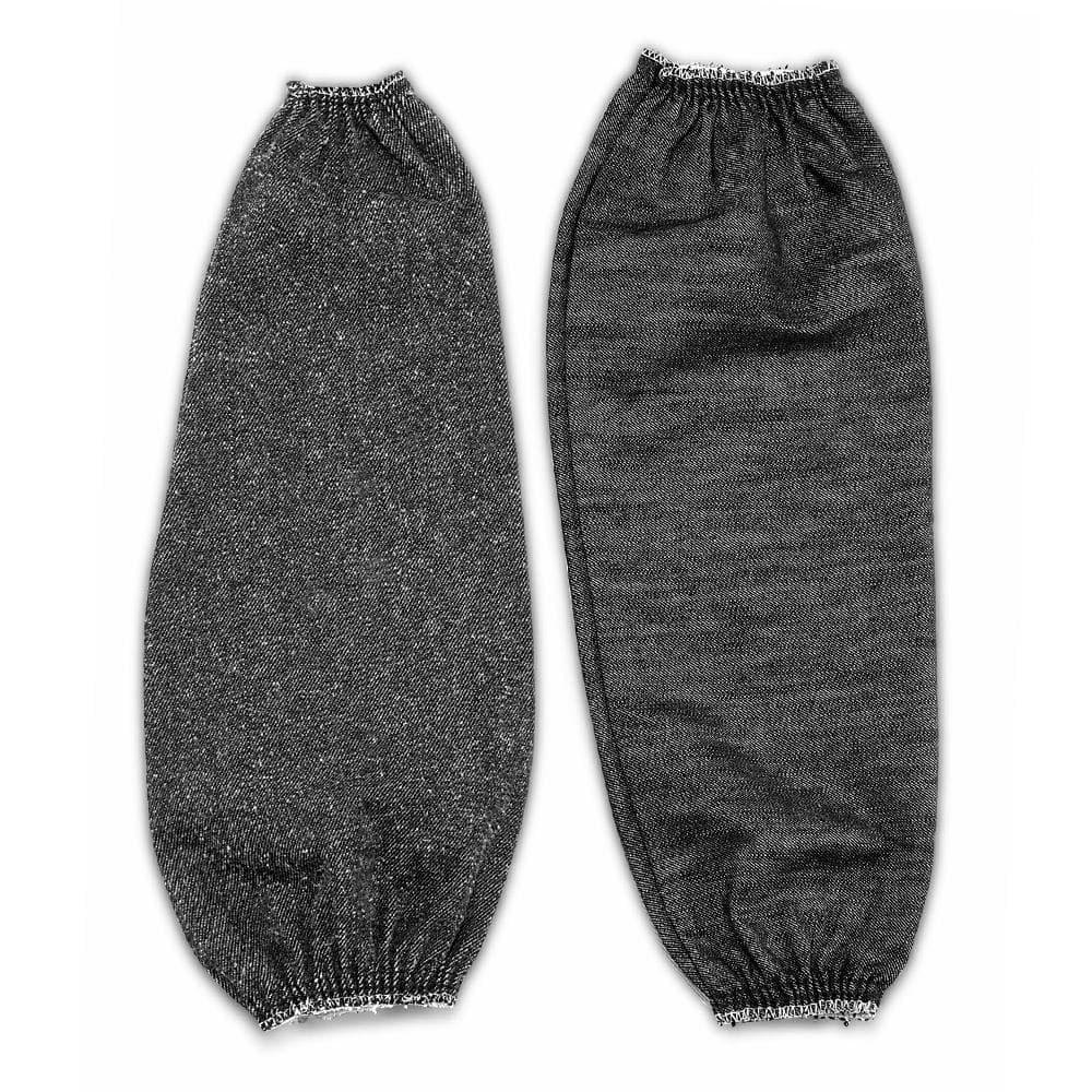 Par de mangas protectoras de mezclilla con ajuste elástico, para trabajos de soldadura o taller. A la venta en Tuxtla, San Cristóbal y Tapachula.