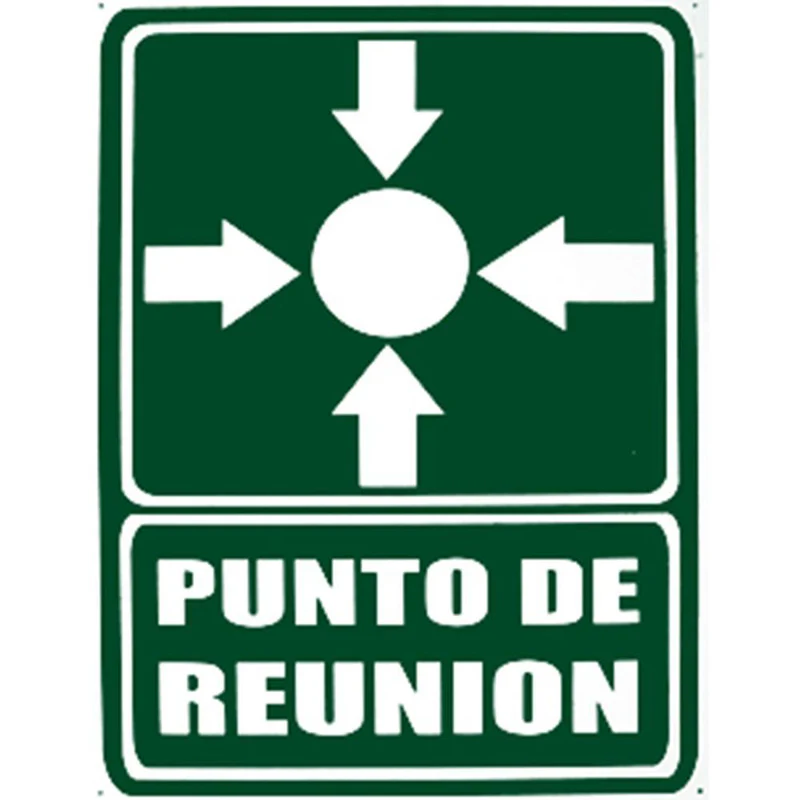 señal-punto-de-reunion-seguridad-chiapas Señal de seguridad de "Punto de Reunión" con pictograma oficial, para zonas de seguridad en evacuaciones. A la venta en Tuxtla, San Cristóbal y Tapachula.