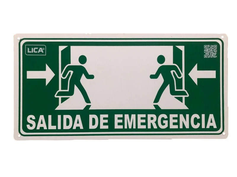 Señalética fotoluminiscente de "Salida de Emergencia" que brilla en la oscuridad, cumpliendo con la norma. A la venta en Tuxtla, San Cristóbal y Tapachula.